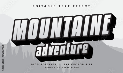 mountaine adventure vector text effect with modern style