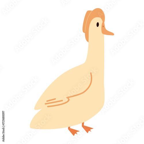 llustration of a goose wearing a straw hat.