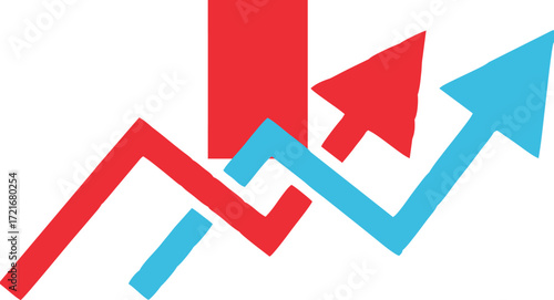 A red and blue graph with two intertwined upward-trending arrows, symbolizing business growth, financial success, market increase, and positive development.
Free Download A red and blue graph with two intertwined upward-trending arrows, symbolizing business growth, financial success, market increase, and positive development.
- GFXLoad