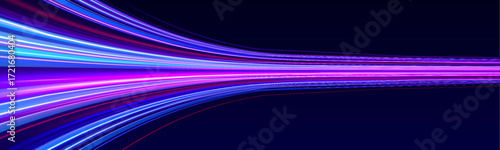 Flashes of blue lightning dart through a vortex of digital mist. Light bends and flows in smooth waves. Abstract motion with futuristic intensity.
