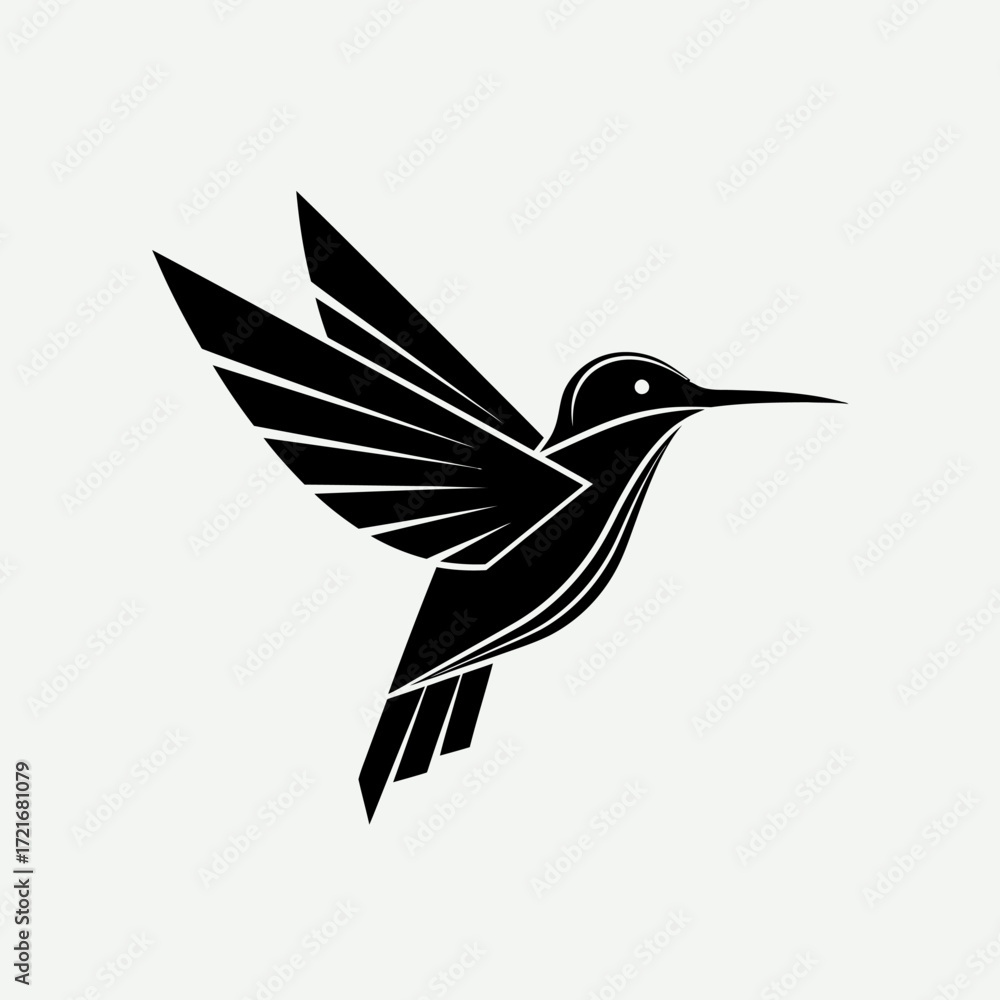 Obraz premium Abstract stylized silhouette of a hummingbird in flight.