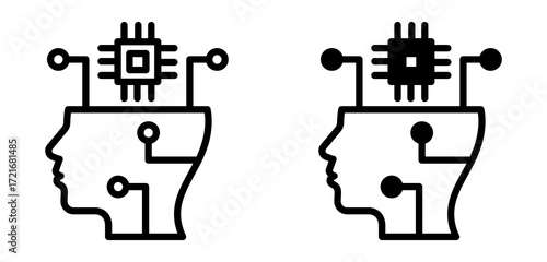 Artificial Intelligence Icon  Collection line & Mixed Style 