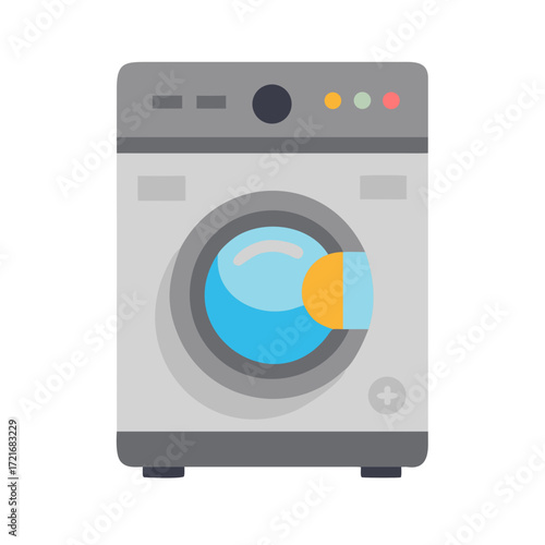 Grey Washing Machine Colored Icon
