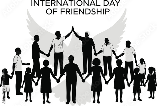 People holding hands for international day of friendship celebration
