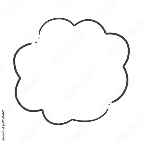 手書きの湯気や雲のようなふわふわな形 - シンプルでおしゃれな吹き出しやフレームなどの装飾素材