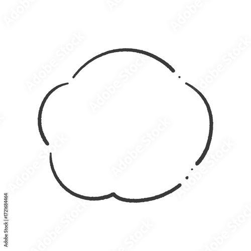 手書きの湯気や雲のようなふわふわな形 - シンプルでおしゃれな吹き出しやフレームなどの装飾素材