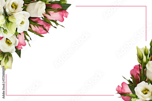 Pink roses and eustoma flow...