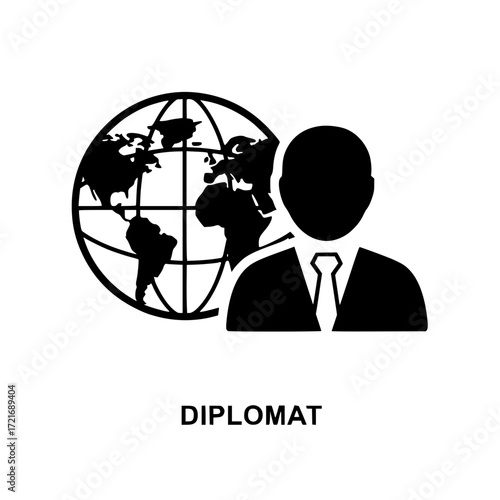 Diplomat icon representing global affairs and international relations for your digital projects