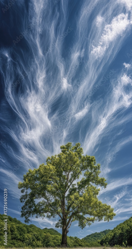 Obraz premium Majestic tree under dramatic sky