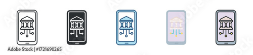 Digital Banking Icon Set Multiple Style Collection
