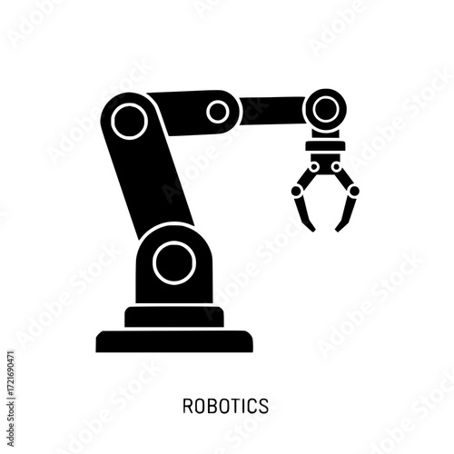 Modern robotic arm with gripper for industrial automation and manufacturing applications