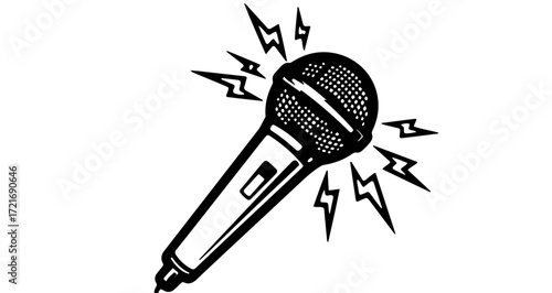 Vintage microphone illustration, perfect for music and audio related projects