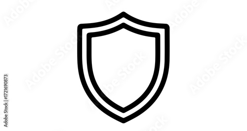 Shield icon, a symbol of protection, security, and defense in a simple design