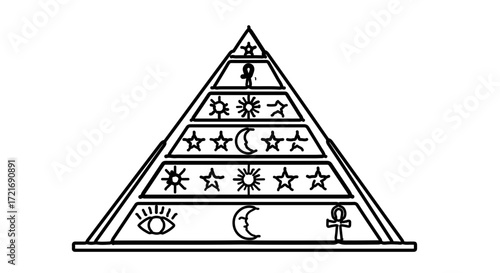 Esoteric pyramid, a mystical symbol representing spiritual enlightenment and ancient wisdom