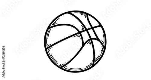 Basketball ball, a handdrawn illustration of a sports equipment item