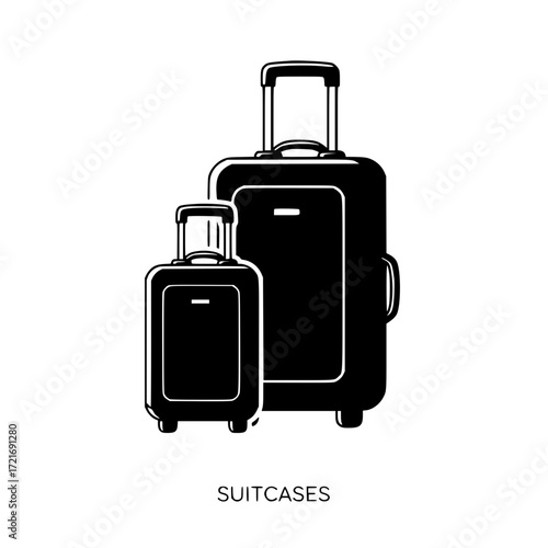 Modern rolling suitcases for travel and adventure two sizes