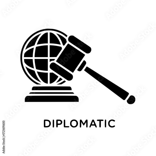 Global justice symbolizing international law and diplomacy with gavel and globe