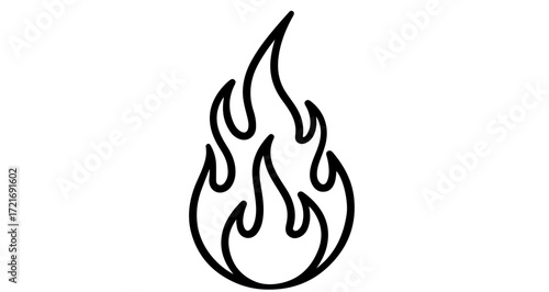 A simple flame illustration, perfect for icons, logos, and minimalist designs