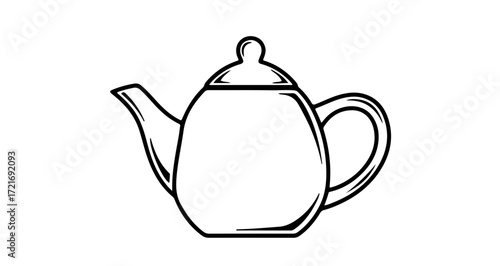 Simple drawing of a teapot, a classic kitchen item