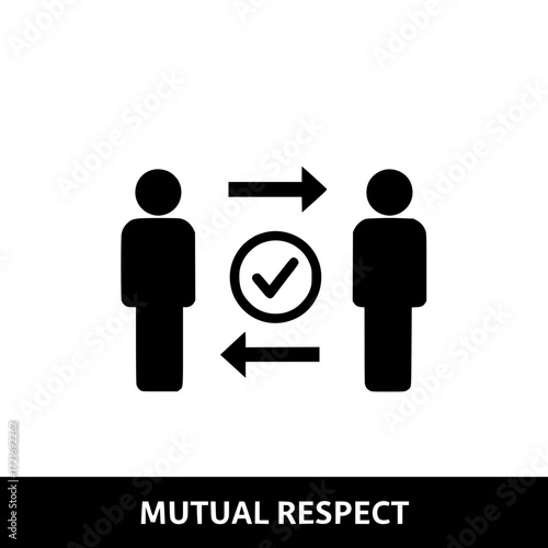 Icon representing mutual respect and agreement between two people exchanging information