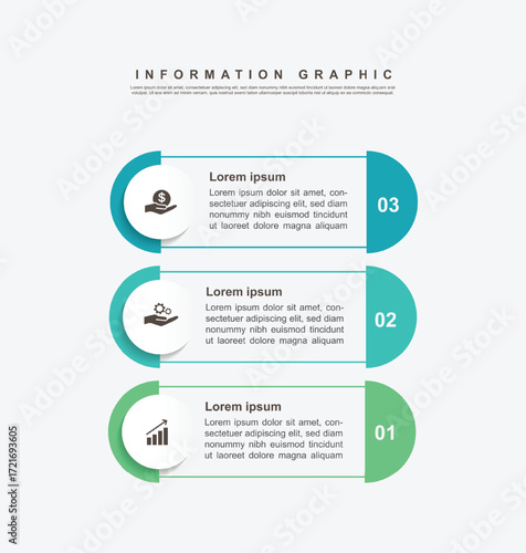 3 step infographic design. schedule concept with paper layout. can be used for workflow illustration