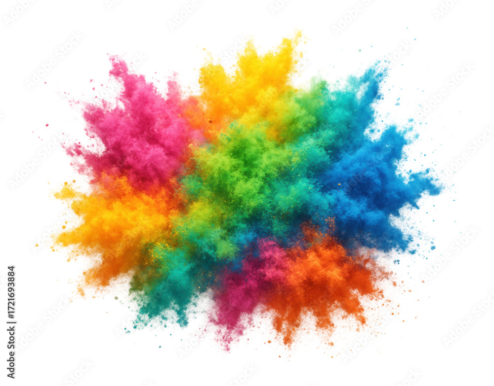 Fototapeta premium Colorful powder burst during a Holi festival celebration.