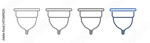 
Outline icon set of menstrual cup with menstrual cup design for women
 