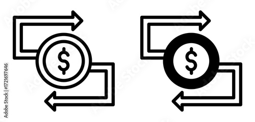Cash Flow Icon Collection line & Mixed Style 