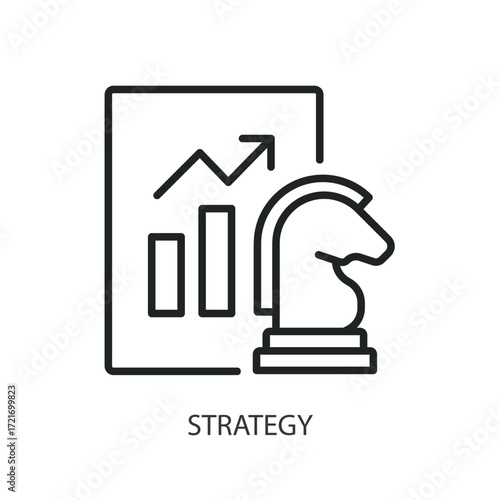 Strategy thin line vector icons.