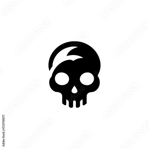 Edgy Skull with a Mohawk Hairstyle Vector Icon