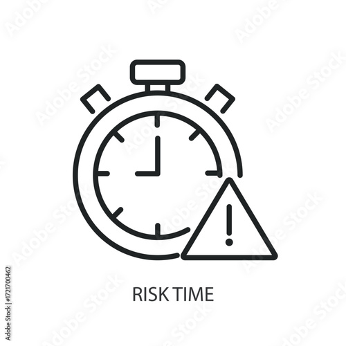 Risk time thin line vector icons.