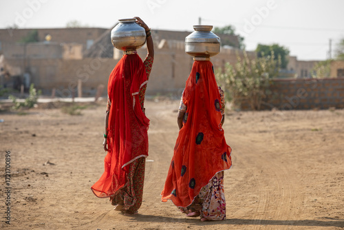 Rajasthani Women Carrying Water Pots