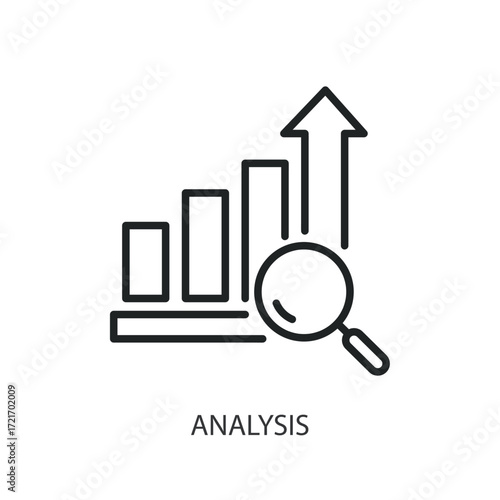 Analysis thin line vector icons.