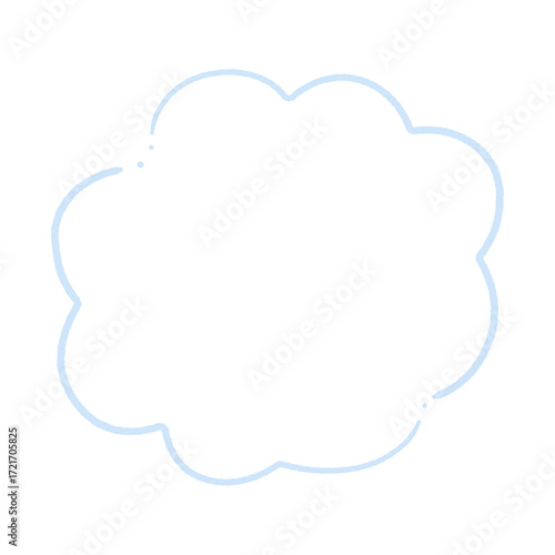 手書きの空気や雲のようなふわふわな形 - シンプルおしゃれな吹き出しやフレームなどの装飾素材