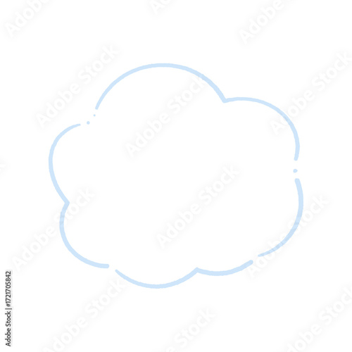 手書きの空気や雲のようなふわふわな形 - シンプルおしゃれな吹き出しやフレームなどの装飾素材