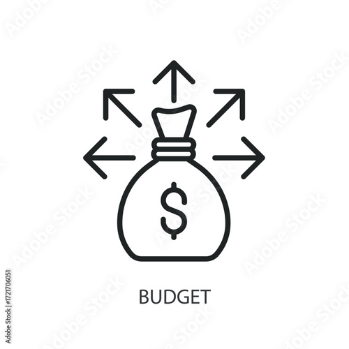 Budget thin line vector icons.
