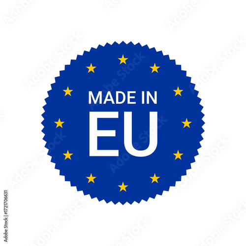 Embossed Style Circular Made in EU Seal Vector