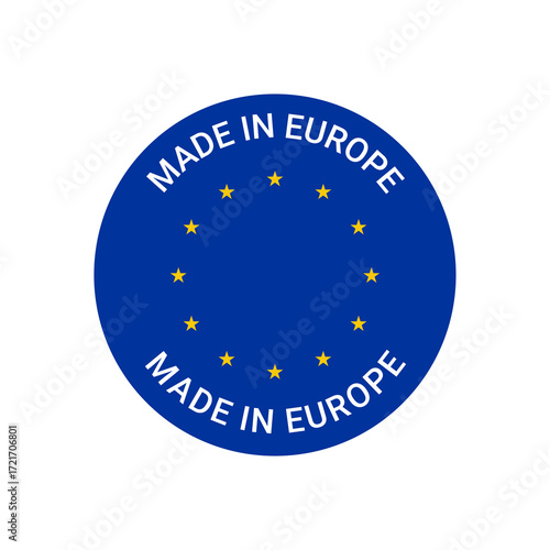 Simple Round Made in Europe Certification Stamp