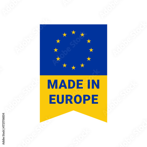 Vertical Product Tag Made in Europe Banner