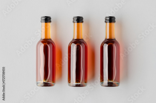 Small rose wine bottle mockup. Bordeaux shape
