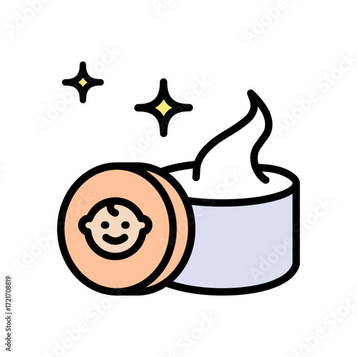 Baby Cream Lotion color icon. Simple sign for mobile concept and web design.