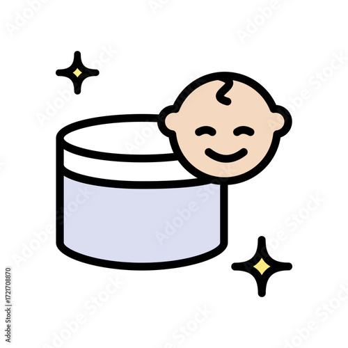 Baby Cream Lotion color icon. Simple sign for mobile concept and web design.