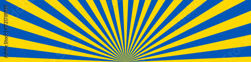 Ukraine background. Blue and yellow background with radial stripes.