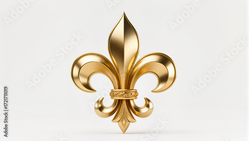 Golden fleur-de-lis shines brightly against a simple background