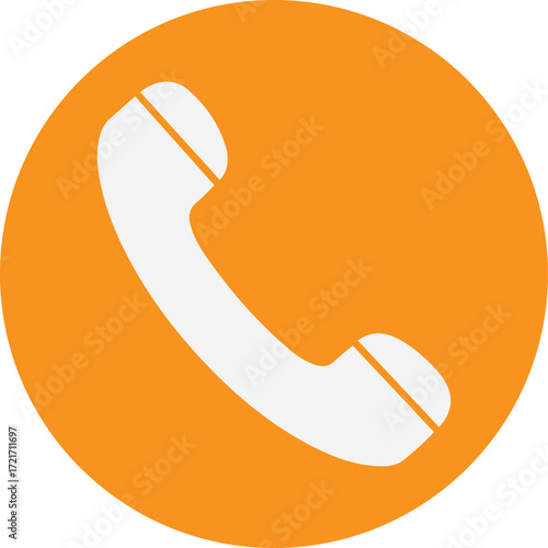 Orange Phone Call Icon – Communication Symbol