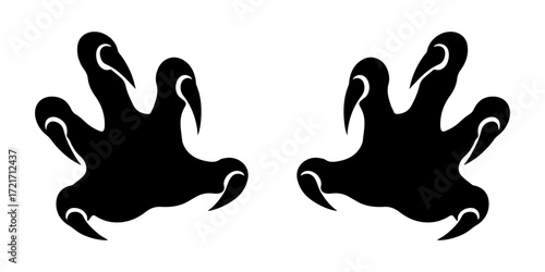 Ripping claw monster icon. Claws symbol of fear.