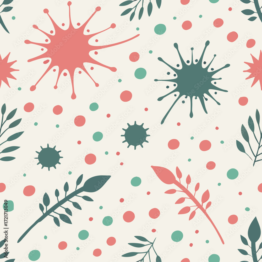 Fototapeta premium Abstract modern trendy hand drawn seamless pattern, vector illustration. 