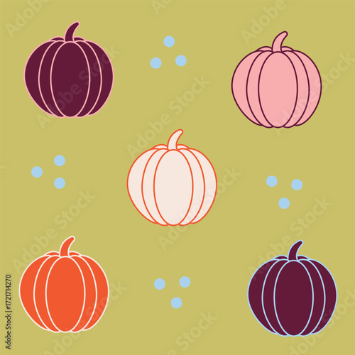 seamless pattern with pumpkins