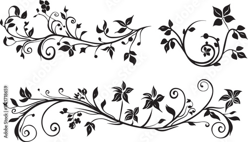 Elegant Floral SVG Silhouette Set