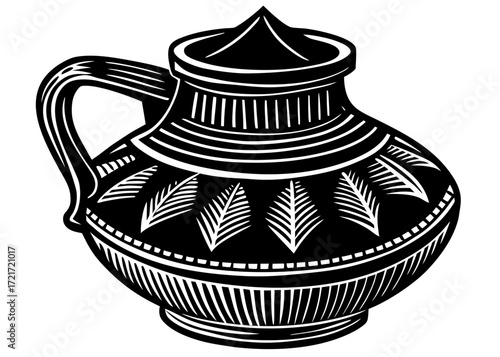 Zamzam Water Pot Silhouette, Islamic Pilgrimage Symbol SVG, PNG